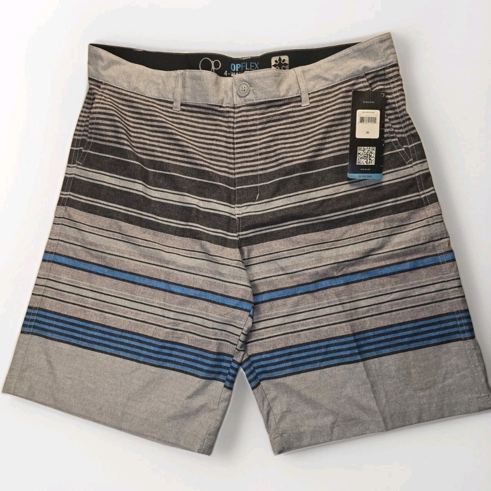 NWT OP Ocean Pacific Men's Boardshorts Flex 4 Way Stretch Size 36